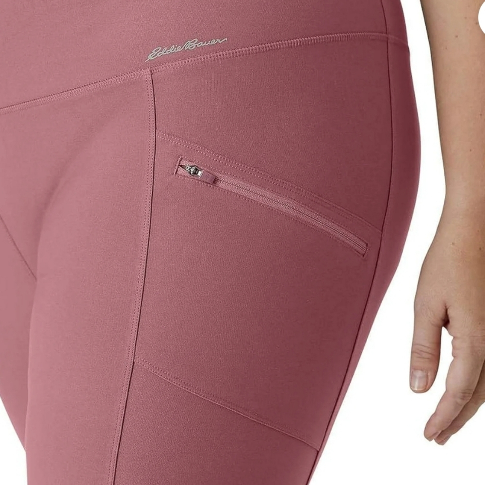 Eddie Bauer Rose Pink High Rise Trail Tight Leggings w/ Zipper Pockets Small - Picture 4 of 15